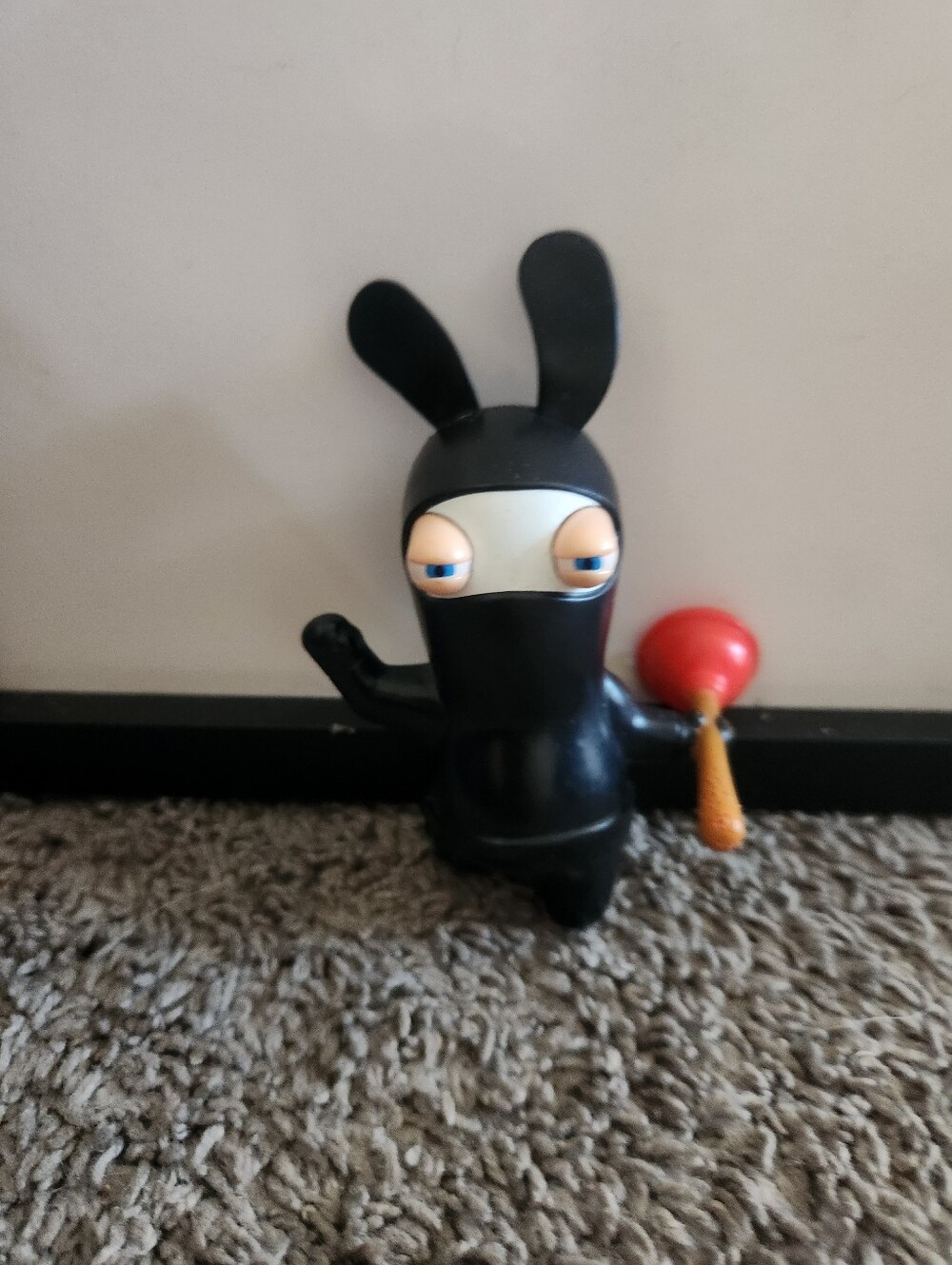 McDonald's Meal Toy 2015 Rabbids Rabbits Ninja Plumber Windup Plunger Figure